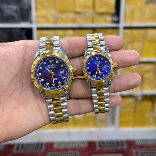 Rolex Datejust watch, featuring a two-tone stainless steel and BLUE design with a goLD (Copy) (Copy)