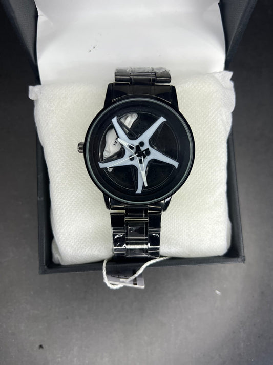 STAINLESS STEAL WHEEL WATCH WITH A SPINNING ALLOY (Copy)
