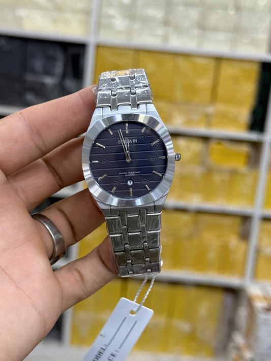 Bestwin men's stainless steel quartz watch.